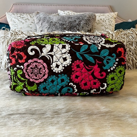 VERA BRADLEY Lola Weekender Trolly Sleeve Travel Bag Carry On Brown Orange 2012 - Picture 11 of 14